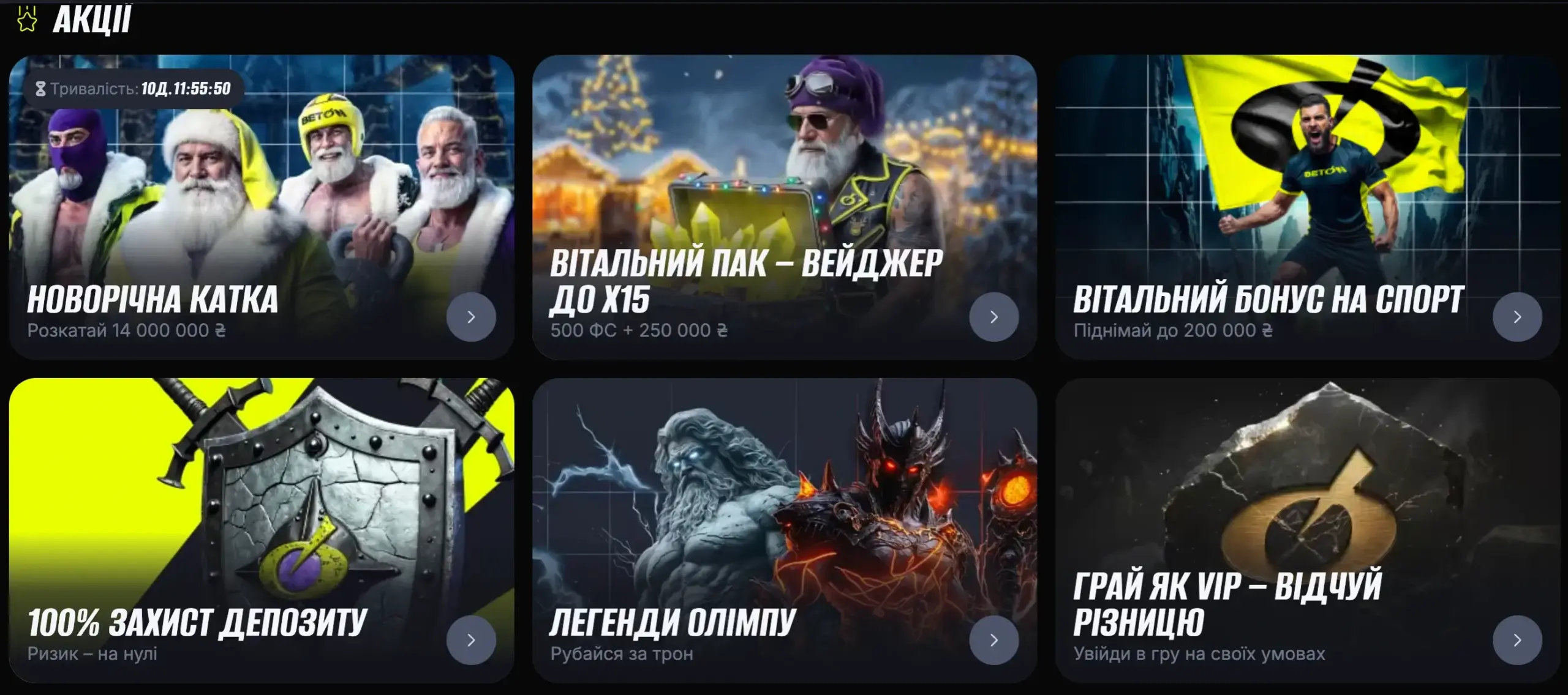 Найкращі бонуси в онлайн казино БЕТОН
